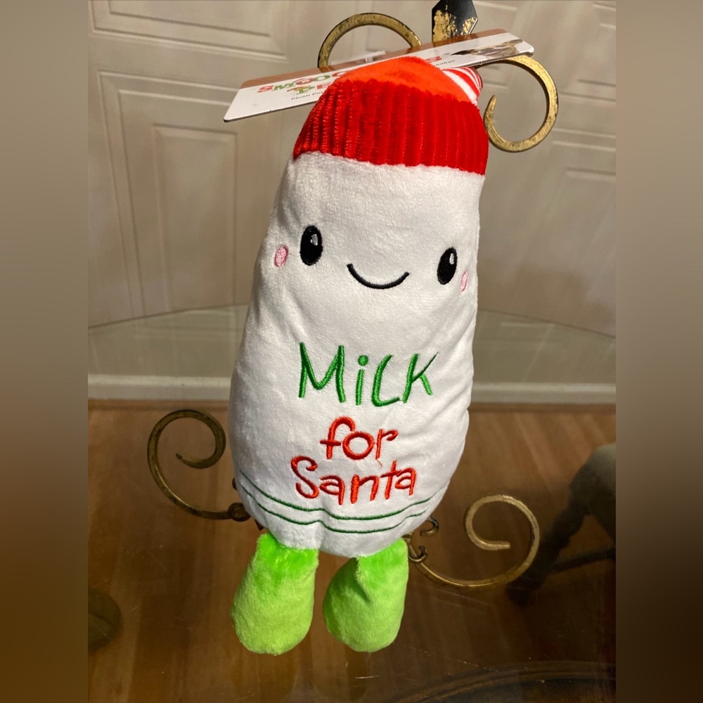 Smoochy Pet Pals ~ Christmas Milk For Santa Clinker & Squeaker Dog Toy 14”